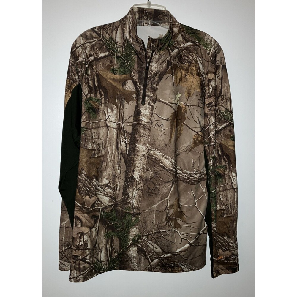 Kings River Camo 3/4 Zip Pullover Shirt Size Medium Hunter Outdoors Deer Elk